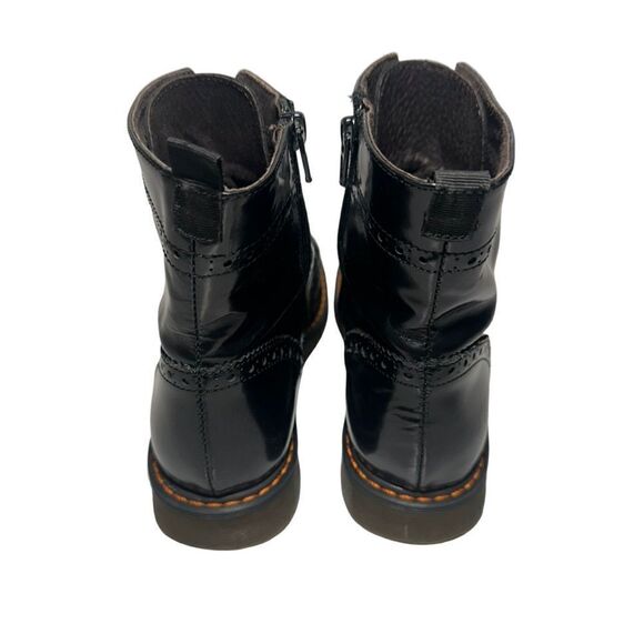 Barney's New York Chelsea Boot Womens 6 EU 37 Patent Leather Black Burgundy - Picture 4 of 5